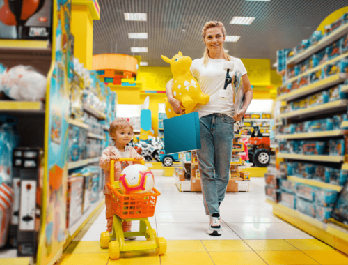 wybór zabawek w hurtowni