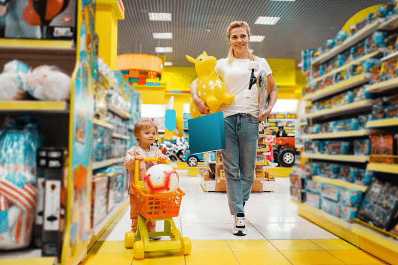 wybór zabawek w hurtowni